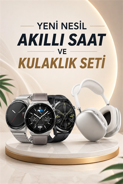 Yeni Nesil Sesli Görüşme Akıllı Saat ve Powerbank Çoklu Şarj Girişli Bluetooth Kulaklık Nabız Ölçer
