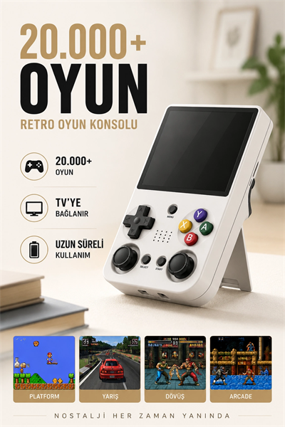 Yeni Nesil Taşınabilir Oyun Konsolu 20 Bin Oyunlu Oyun Cihazı