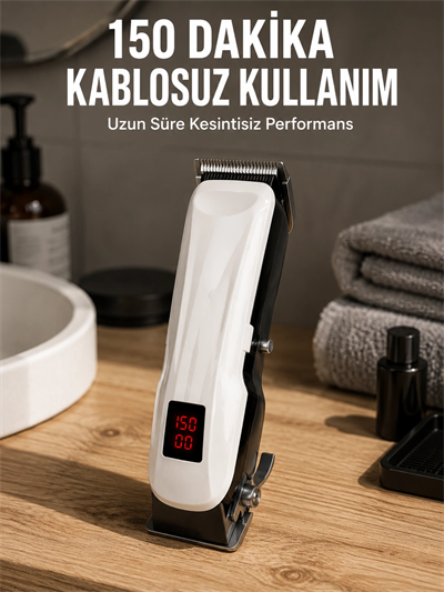 Yeni Nesil Tıraş Makinesi Uzun Şarjlı Paslanmaz Çelik Bıçaklı Yeni Nesil