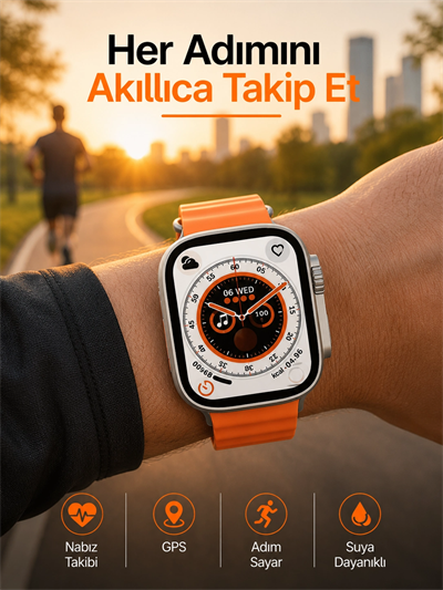 Yeni Nesil Ultra Akıllı Saat Adımsayar Uyku Takibi Nabız Sensörü Yeni Nesil