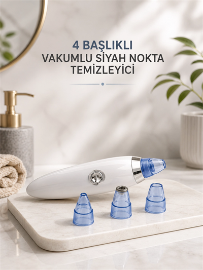 Yeni Nesil Vakumlu Pilli Siyah Nokta ve Yüz Temizleme Cihazı 4 Başlıklı
