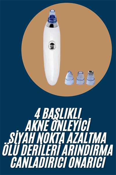 Yeni Nesil Vakumlu Pilli Siyah Nokta ve Yüz Temizleme Cihazı 4 Başlıklı