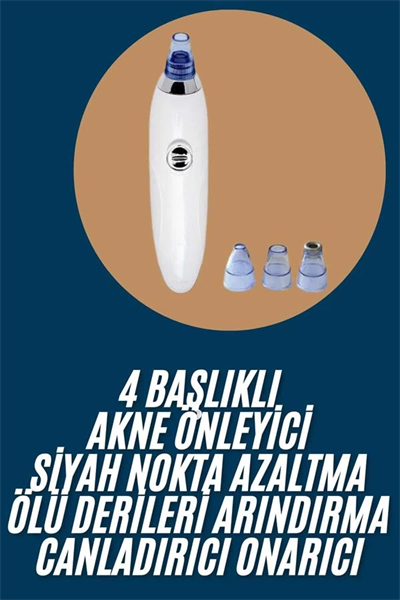 Yeni Nesil Vakumlu Pilli Siyah Nokta ve Yüz Temizleme Cihazı 4 Başlıklı