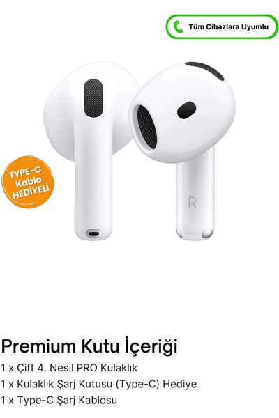 Yeni Seri Air.pods 4.Nesil Bluetooth Kulak İçi Kulaklık ANC Samsung/Iphone/Xiaomi/Oppo/Redmi Uyumlu