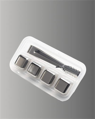 Yeniden Kullanılabilir 304 Çelik Metal Buz Küpleri 4lü Set