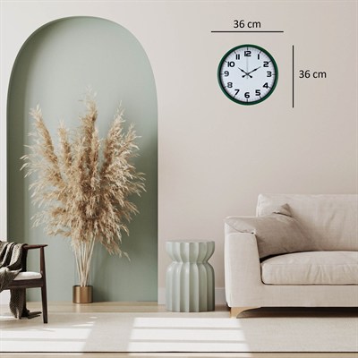 Yeşil 36 Cm Zarif Duuvar Saati