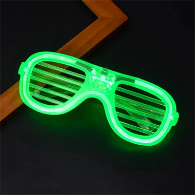 Yeşil LED Işıklı Parti Gözlüğü – Neon Glow Şerit Gözlük 3 Modlu