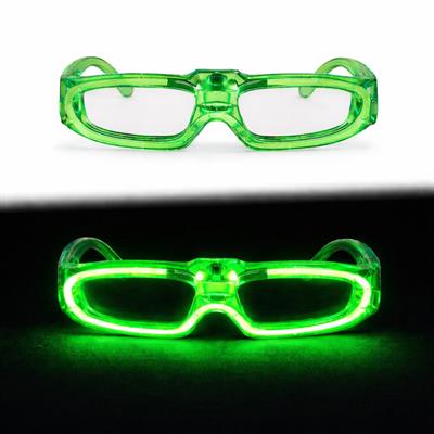 Yeşil LED Işıklı Parti Gözlüğü 3 Modlu – Glow - Gece Eğlence Gözlüğü (3936)