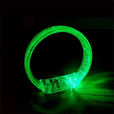 Yeşil Led Işıklı Baskı Yapılabilen Pilli Bileklik Bilezik 1,5 Cm Genişlik