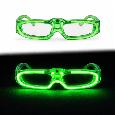 Yeşil Led Işıklı Parti Gözlüğü 3 Modlu – Glow & Gece Eğlence Gözlüğü