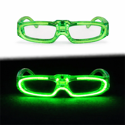 Yeşil Led Işıklı Parti Gözlüğü 3 Modlu – Glow  Gece Eğlence Gözlüğü