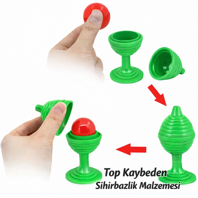 Yeşil Renk Sihirli Kupa Top Kaybetme Oyunu 7 Cm