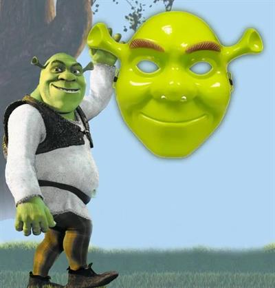 Yeşil Shrek Maskesi 21x25 cm (3936)