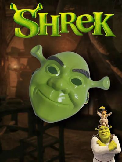 Yeşil Shrek Maskesi 21x25 cm (3936)