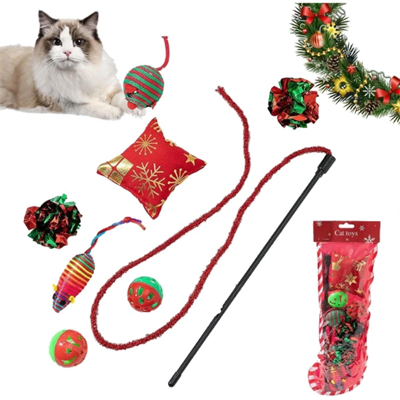 Yılbaşı Konseptli Kedi Oyuncak Seti
