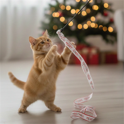 Yılbaşı Temalı Kedi Oyun Oltası