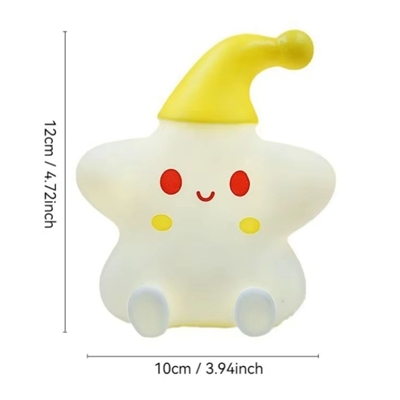 Yıldız Figürlü Pofuduk LED Gece Lambası – Yumuşak Dokulu Masaüstü Aydınlatma, Çocuk Odası ve Dekoratif Şarjlı Ortam Işığı