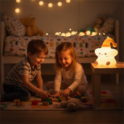 Yıldız Figürlü Pofuduk LED Gece Lambası – Yumuşak Dokulu Masaüstü Aydınlatma, Çocuk Odası ve Dekoratif Şarjlı Ortam Işığı