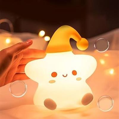 Yıldız Figürlü Pofuduk LED Gece Lambası – Yumuşak Dokulu Masaüstü Aydınlatma, Çocuk Odası ve Dekoratif Şarjlı Ortam Işığı (3936)