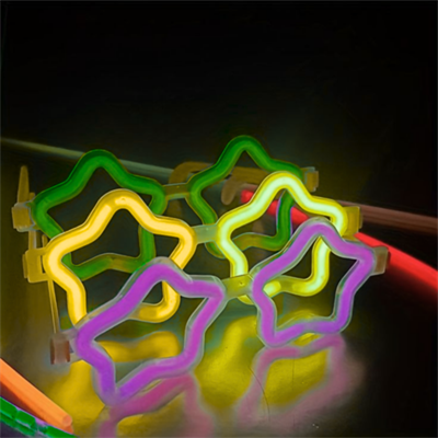 Yıldız Glow Gözlük - Yıldız Şekilli Glow Stick Gözlüğü - Glow Partisi Gözlük 12 Adet (3936)