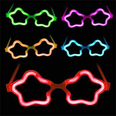 Yıldız Glow Gözlük - Yıldız Şekilli Glow Stick Gözlüğü - Glow Partisi Gözlük 12 Adet Bx40