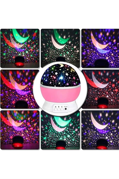 Yıldız Görünümlü Gece Lambası Renkli Masa Lambası Gökyüzü Projeksiyon