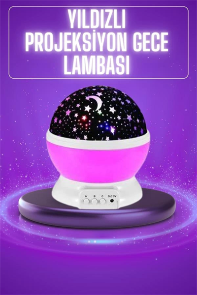 Yıldız Görünümlü Gece Lambası Renkli Masa Lambası Gökyüzü Projeksiyon