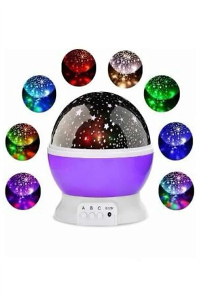 Yıldız Görünümlü Gece Lambası Renkli Masa Lambası Gökyüzü Projeksiyon