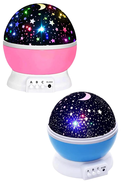 Yıldız Görünümlü Gece Lambası Renkli Masa Lambası Gökyüzü Projeksiyon