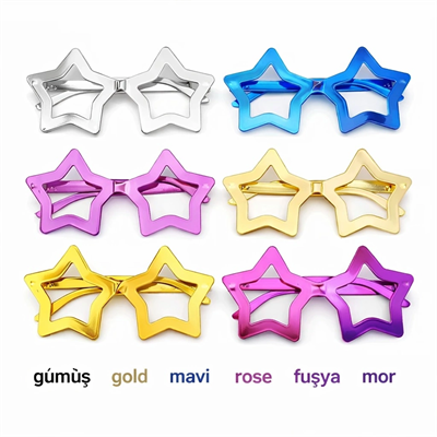 Yıldız Parti Gözlüğü 1239li Set – 6 Renk ( Camsız )