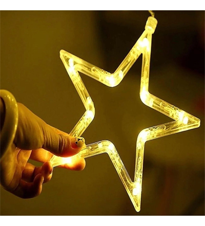 Yıldız Sarkıtlı Perde Led Aydınlatma - 3m Genişlik, 8 Modlu, Günışığı Renk,ev Süsleme Işığı