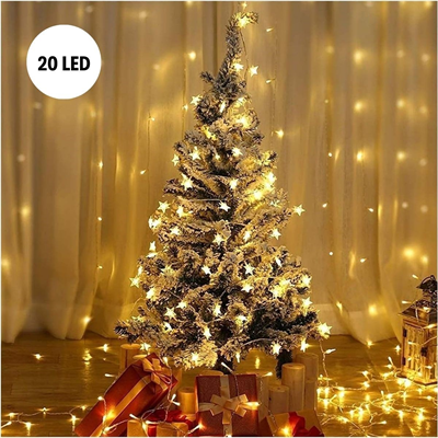 Yıldız Şekilli 3.5 Metre USB LED Işık – 20 Adet LED’li Dekoratif Ortam Aydınlatması