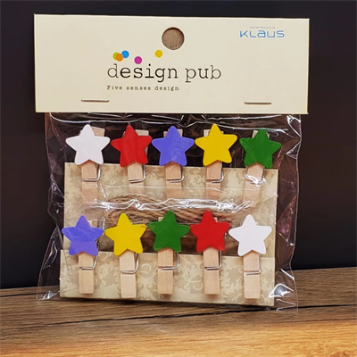 Yıldız Tasarımlı Mini Fotoğraf Mandalları