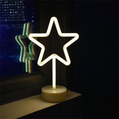 Yıldız Tasarımlı Neon Led Masa Ve Gece Lambası Dekoratif Işık