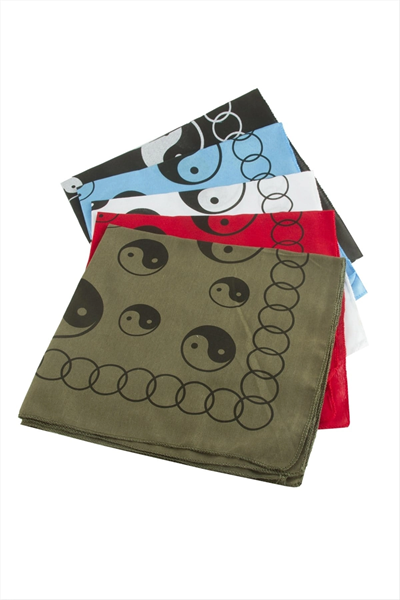 Yin Yang Desenli Keten Bandana 50*50