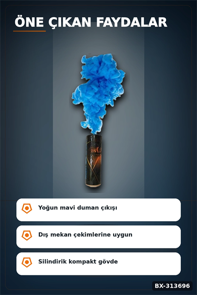 Yogun Dumanli 35 Saniye Mavi Sis Bombasi 1 Adet Fotograf Cenikleri Icin Parti Malzemesi BX-313696