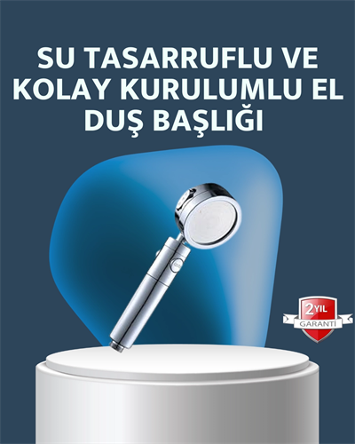 Yüksek Basınçlı 3 Fonksiyonlu Duş Başlığı