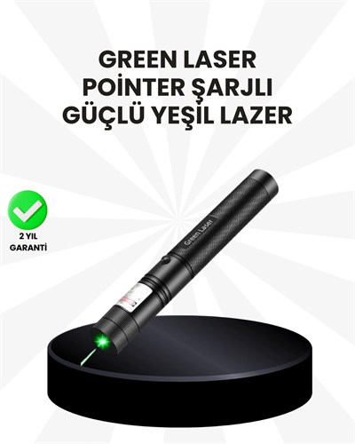 Yüksek Güçlü Yeşil Lazer Pointer 5000mW Şarjlı