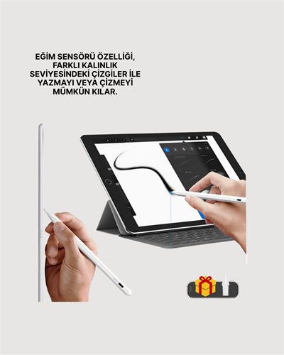 Yüksek Hassasiyetli Eğim Sensörlü Dijital Kalem – USB-C Hızlı Şarjlı