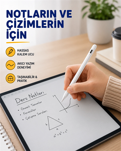 Yüksek Hassasiyetli Eğim Sensörlü Dijital Kalem – USB-C Hızlı Şarjlı Yeni Nesil
