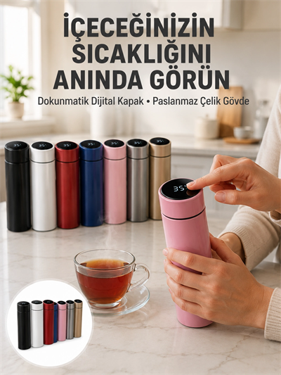 Yüksek Isı Korumasına Sahip Taşınabilir Çelik Termos Yeni Nesil