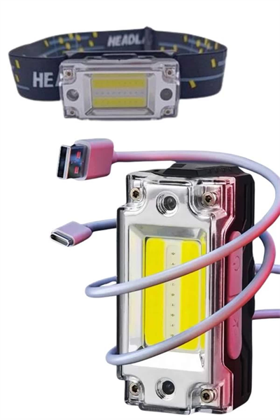 Yüksek Işıklı Şarjlı ve Sensörlü LED Kafa Lambası Kamp Lambası
