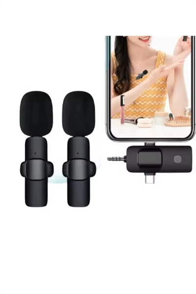 Yüksek Kalite Profesyonel 3 In 1 Kablosuz Taşınabilir Yaka Mikrofonu Youtube Facebook Tiktok