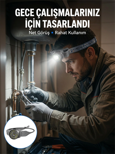 Yüksek Parlaklıklı LED Kafa Feneri Gece Çalışmaları İçin Yüksek Parlaklıklı