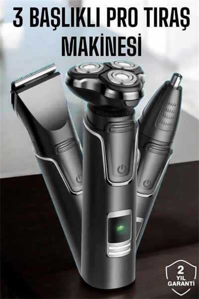 Yüksek Performanslı 3 Başlıklı Profesyonel Tıraş Makinesi