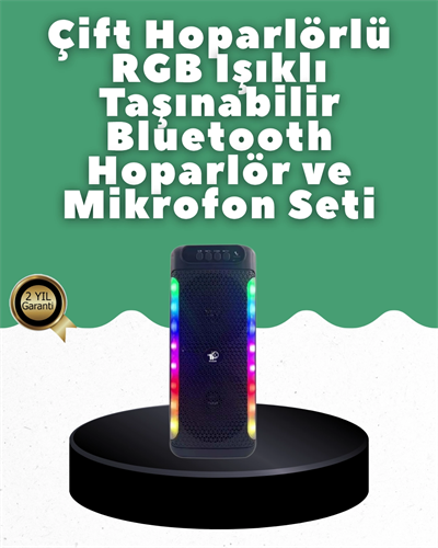 Yüksek Ses Güçlü Kablosuz Hoparlör  Karaoke Mikrofonlu