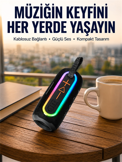 Yüksek Ses Kaliteli Kablosuz Hoparlör LED Işıklı Yeni Nesil
