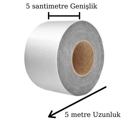 Yüksek Sıcaklık Dayanan Su Geçirmez Çatı Boru Duvar Çatlak Onarıcı Yapışkan Bant Folyo 5 Cm Bx40
