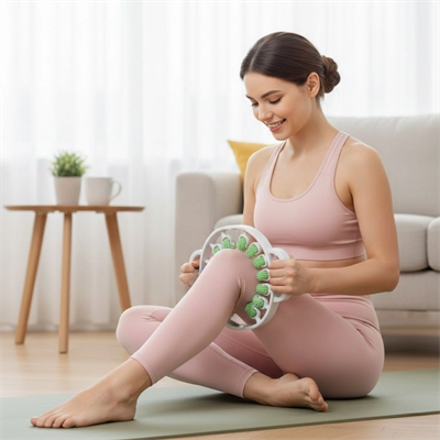 Yumurcak Shop® 12 Tekerlekli Ayarlanabilir Bacak,Bel ve Kol Masaj Aleti – 360° Tam Daire Derin Doku Kas ve Lenfatik Masaj Silindiri