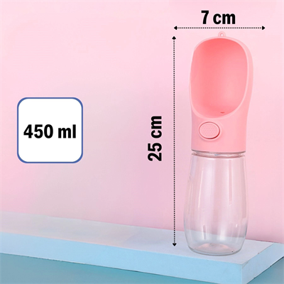 Yumurcak Shop® 450 ml Taşınabilir Butonlu Evcil Hayvan Suluğu